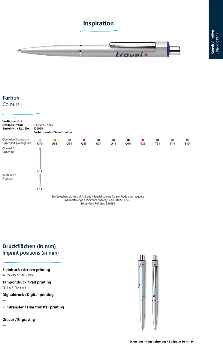 K 1 MetalParlak gümüş lakeli, yüksek kaliteli plastik gövdeli basmalı tükenmez kalem. Klips, dekoratif halka ve basma düğmesi metaldir. Schneider 774 M refil içerir. Karbon salınımı olmadan üretim. ------------------- Druckkugelschreiber aus Kunststoff mit hochwertiger glänzender Silberlackierung. Clip, Zierring und Druckknopf aus Metall. Ausgestattet mit Schneider-Mine 774 M. Klimaneutral hergestellt. -------------------- Retractable ballpoint pen in high-quality plastics with shiny silver lacquering. Clip, decorative ring and push button in metal. Equipped with Schneider refill 774 M. Produced climate neutrally. --------------------- Автоматическая шариковая ручка из пластмассы с высококачественно лакированной глянцевой серебристой поверхностью. Клип, декоративное кольцо и кнопка изготовлены из металла. Стержень Schneider 774 M. Производится климатически нейтрально.